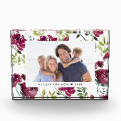 Bloc photo de légende personnalisée de fleurs d'hi (Devant)