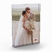 Bloc photo de mariage moderne cœur marron Cadeau (Gauche)