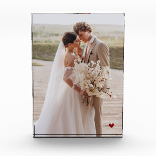 Bloc photo de mariage moderne marron coeur