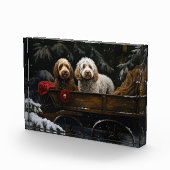 Bloc Photo Décor de Noël Cockapoo Snowy Sleigh (Droite)