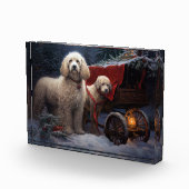 Bloc Photo Décor de Noël de caniche Snowy (Droite)