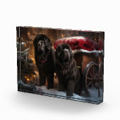 Bloc Photo Décor de Noël de Terre-Neuve Snowy Sleigh (Droite)