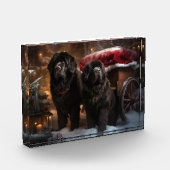 Bloc Photo Décor de Noël de Terre-Neuve Snowy Sleigh (Gauche)