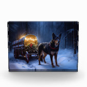 Bloc Photo Décor de Noël Kelpie Snowy Sleigh (Devant)