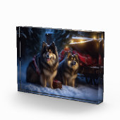 Bloc Photo Décor de Noël Lapphund Snowy Sleigh (Droite)