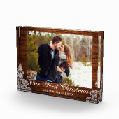 Bloc Photo Dentelle en bois rustique Notre premier couple de  (Droite)