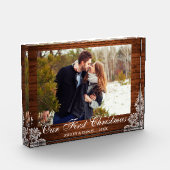 Bloc Photo Dentelle en bois rustique Notre premier couple de  (Gauche)