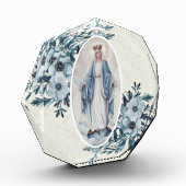 Bloc Photo Dentelle florale bleue de Vierge Marie de |Madonna (Gauche)