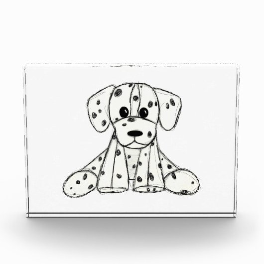 Bloc Photo Dessin simple de contour de chien en peluche dalma (Devant)