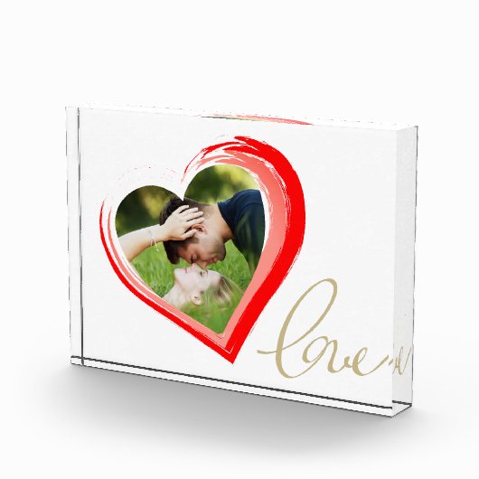 Bloc Photo Deux Coeurs Love Script Saint Valentin`s Day (Droite)