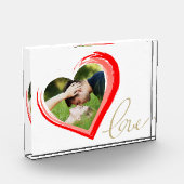 Bloc Photo Deux Coeurs Love Script Saint Valentin`s Day (Gauche)