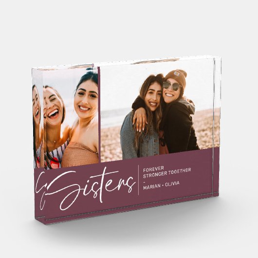 Bloc Photo Deux photos de soeurs modernes violettes (Gauche)