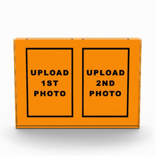 Bloc Photo Deux photos sur le rectangle couleur orange Bloc p (Devant)