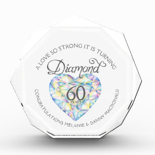 Bloc Photo Diamant 60ème Anniversaire nom de l'art cardiaque