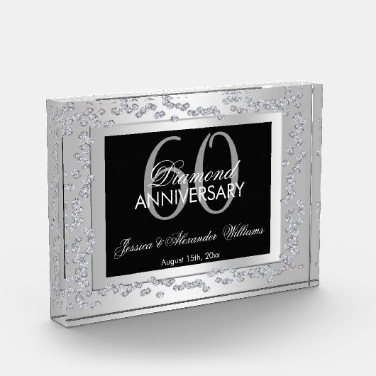 Bloc Photo Diamants d'argent élégant 60e anniversaire de Mari (Gauche)