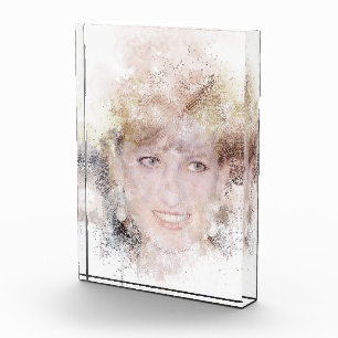 Bloc Photo Diana, la princesse du peuple Portrait d'aquarelle