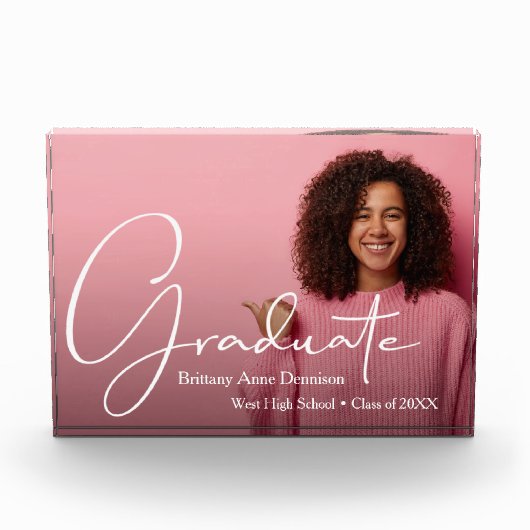 Bloc Photo Diplômé de script moderne (Devant)