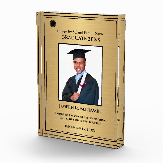 Bloc Photo Diplôme d'études collégiales Gold Custom (Droite)