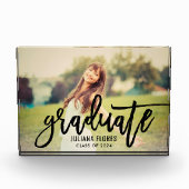 Bloc Photo Diplômé Personnalisé Écriture Brossée Noire (Devant)