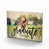 Bloc Photo Diplômé Personnalisé Écriture Brossée Noire (Droite)