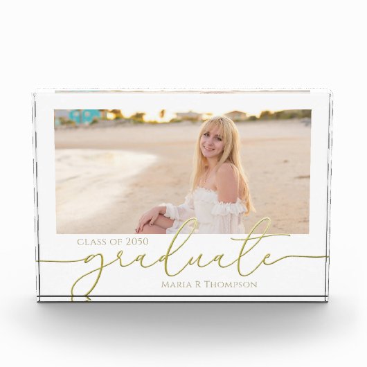 Bloc Photo Diplôme Photo Gold Calligraphie Script (Devant)