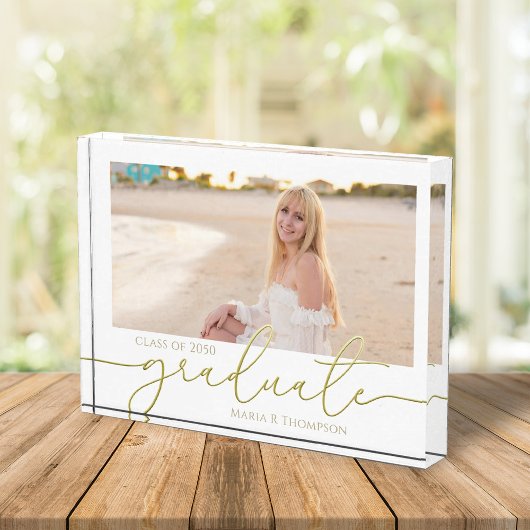 Bloc Photo Diplôme Photo Gold Calligraphie Script