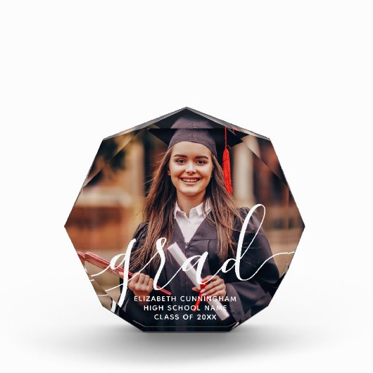 Bloc Photo Diplômé Simple Script Moderne Photo Classique (Devant)