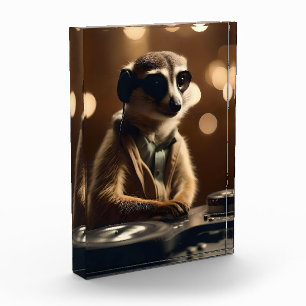 Bloc Photo DJ Meerkat : Tracks de rotation dans la Savanna,