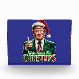 Bloc Photo Donald Trump Noël Le chapeau du Père Noël monte