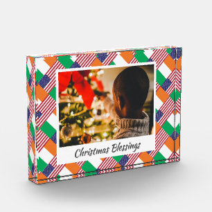 Bloc Photo DOUBLE IRLANDAIS AMÉRICAIN moderne Noël Keepsaké