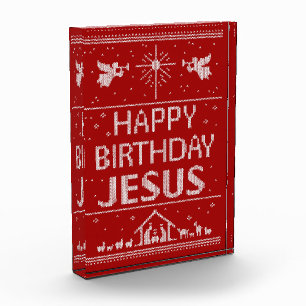Bloc Photo Doux moche Joyeux Anniversaire Jésus chrétien - Ro
