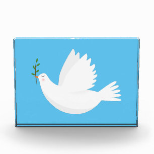 Bloc Photo Dove avec branche d'olivier