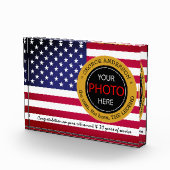 Bloc Photo Drapeau américain badge, bureau de retraite / USA (Droite)