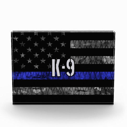 Bloc Photo Drapeau de police de l'unité K-9 en détresse (Devant)