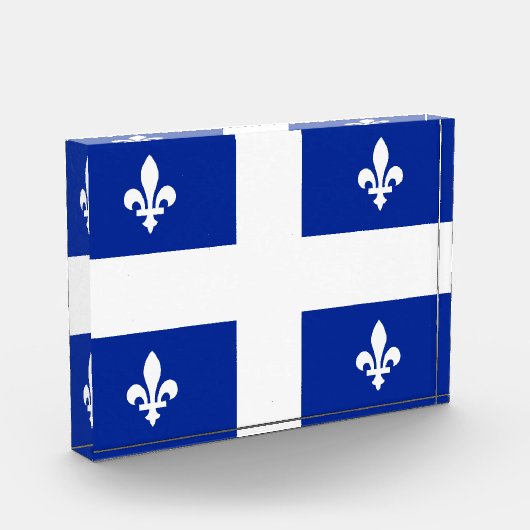 Bloc Photo Drapeau du Québec PQ Qc avec fleurs de lys (Gauche)