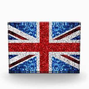 Bloc Photo Drapeau rouge bleu blanc brillant parties scintill