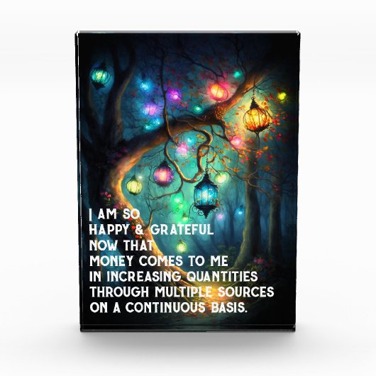 Bloc Photo Droit d'attraction Manifestation de l'argent Citat (Devant)