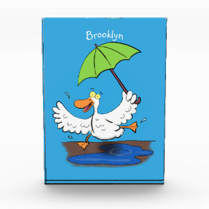 Bloc Photo Drôle canard avec parapluie dessin animé