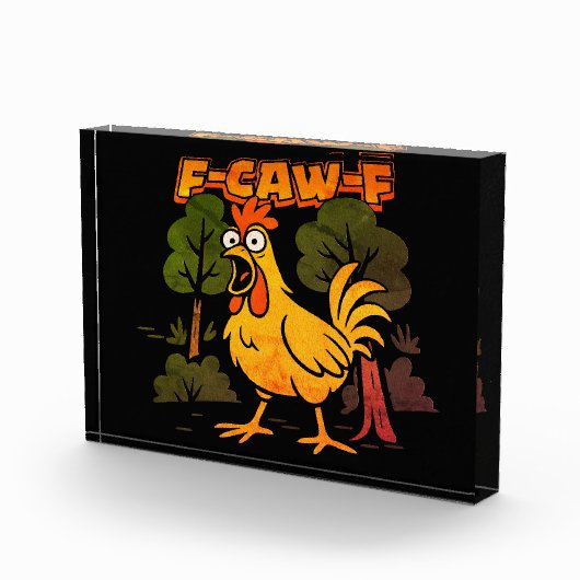 Bloc Photo Drôle Conception de poulet - F-Caw-F Cartoon Anima (Droite)