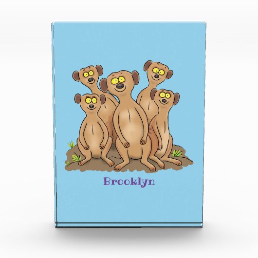 Bloc Photo Drôle dessin de la famille meerkat (Devant)