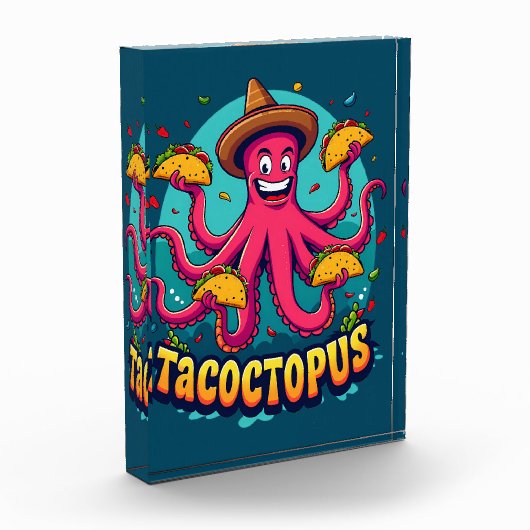 Bloc Photo Drôle Taco Octopus Cartoon Alimentation Pun (Gauche)
