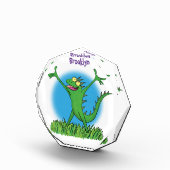 Bloc Photo Drôle vert souriant animé lézard d'iguane (Droite)