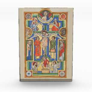 Bloc Photo Éclairage médiéval crucifié Jésus