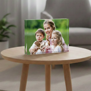 Bloc Photo Écriture moderne personnalisée pour maman