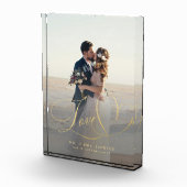 Bloc Photo Écriture or de l'amour nouveau mariage photo perso (Droite)