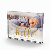 Bloc Photo Effet or Lettrage de script "Hello" Baby (Droite)