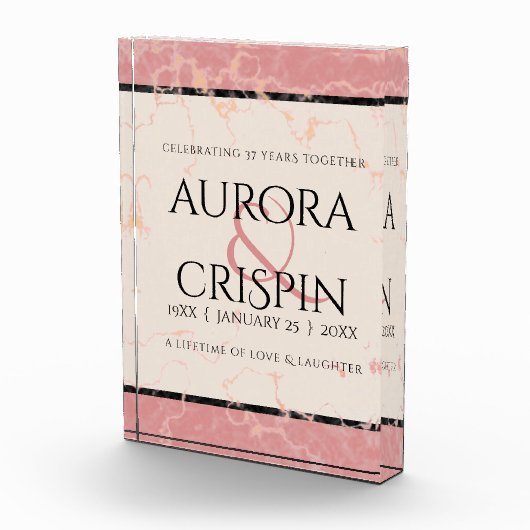 Bloc Photo Élégant 37e anniversaire du Mariage Alabaster (Droite)