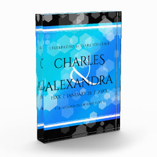 Bloc Photo Élégant 41ème anniversaire Mariage de Topaz Bleu