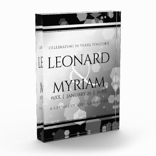 Bloc Photo Élégant 70e anniversaire de Mariage Platinum (Gauche)