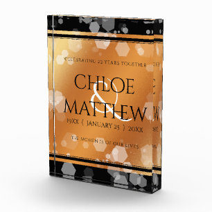 Bloc Photo Élégant 7e 22e 49e anniversaire de Mariage de cuiv